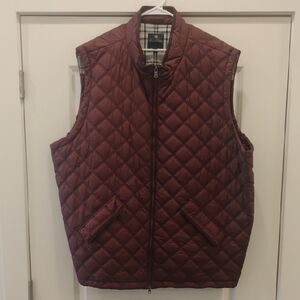 Burgundy Brooks Brothers Big & Tall Paddock Diamond Quilted Vest 4XL